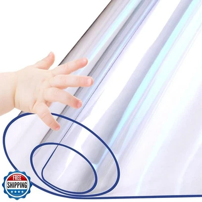 30X56 Inch Clear Plastic PVC Table Protector Rectangular Desk Tab - Image 1 of 4