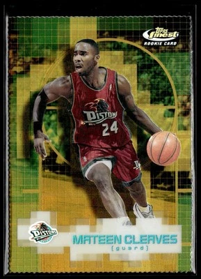 2000-01 Topps Finest Gold Refractors Mateen Cleaves RC 015/100 Detroit Pistons - Image 1 of 2