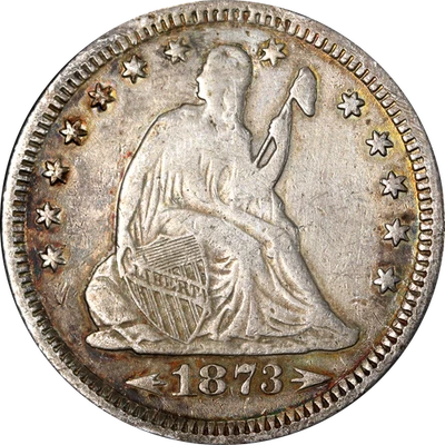 1870-P Seated Liberty Quarter - Damaged - Image 1 of 2