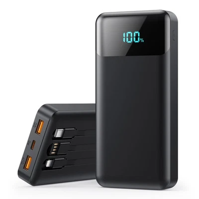 QODJN Power Bank 26800mAh Powerbank con Cavi Integrati 25W PD Ricarica Rapida