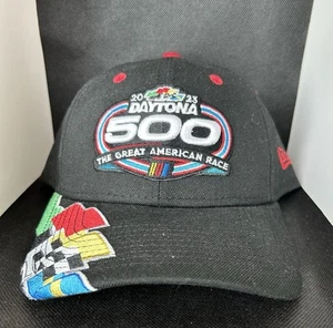 Men's New Era Black 2023 Daytona 500 Flag 9FORTY Snapback Adjustable Hat - Picture 1 of 1