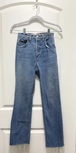 Reformation Jeans Cynthia High Relaxed 23 Crop Orlo Grezzo, Lavaggio: Salton, Made in US - Foto 1 di 9