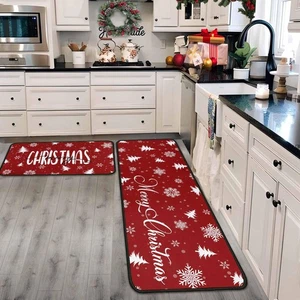 Christmas Kitchen Rugs and Mats Set of 2, Christmas Decorations for Home Non ... - Picture 1 of 9