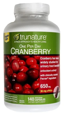 Trunature Cranberry 650mg Capsules with Pacran One-Per-Day Veggie Caps 140 Count - Image 1 of 4