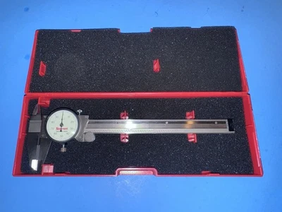 Starrett 120X-6 Dial Caliper, Stainless Steel, White Face, Carbide Tipped 0-6" - Image 1 of 4