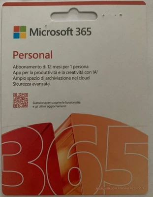 Microsoft 365 Personal 12M  App Office AI Ampio Spazio One Drive codice digitale - Immagine 1 di 3