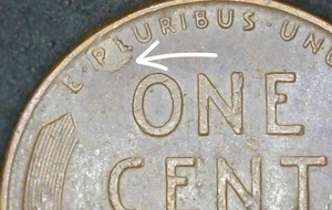 1955 Lamination Defective Planchet Lincoln Wheat Cent - Picture 1 of 4