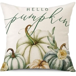 Fall Pillow Covers 18x18 Inch Linen Pillow Case for Sofa Couch Farmhouse - Picture 1 of 2