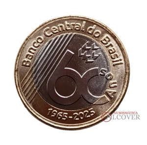 BRASIL BRAZIL 1 Real 2025 60 Aniversario del Banco Central SC / UNC - Imagen 1 de 2