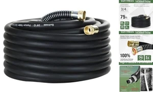 75 Fuß 3/4 Schwerlast Gummi Gartenschlauch - 200 psi funktioniert, 1000 psi Berstung - - Bild 1 von 7