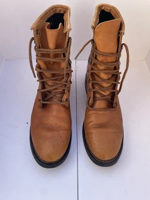 Botas con cordones de cuero tostado Durango para mujer talla 9 vaquero occidental trabajo vintage Foto 1 de 4