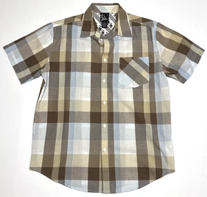 Vintage Y2K Gotcha Plaid Button Down Short Sleeve Shirt Mens Size M Plaid - Picture 1 of 4