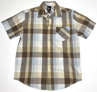 Vintage Y2K Gotcha Plaid Button Down Short Sleeve Shirt Mens Size M Plaid - Image 1 of 4