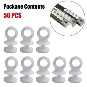 50Pcs White Curtain Track Hooks Runner For Camper Van Motorhome Caravan Boat - Bild 1 von 12