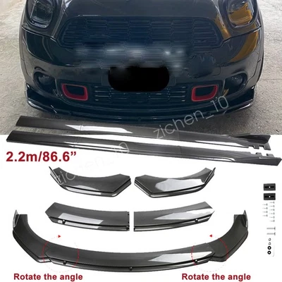 For Mini Cooper Countryman Front Bumper Lip Splitter Side Skirt Carbon Style Foto 1 de 4