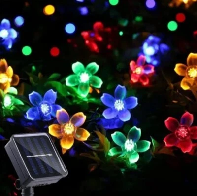 ITICdecor Solar String Flower Lights Outdoor Waterproof 50 LED Fairy Light B12 - Image 1 of 4