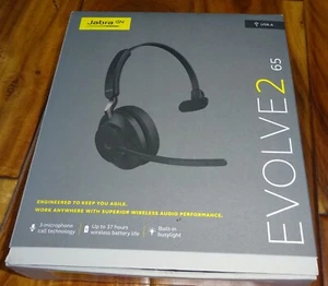 Jabra GN Evolve2 65 Wireless Stereo Headset USB-A Schwarz....NEU - Bild 1 von 3