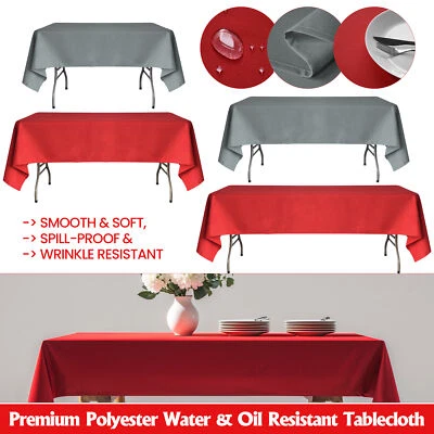 Tischdecke Polyester Wasserfest, Leicht zu Reinigen, Schmutzabweisend Rechteckig - Bild 1 von 4
