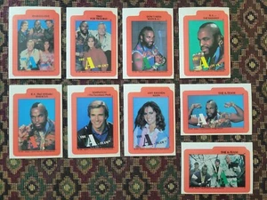 THE A-TEAM TV SHoW TRADING CARD STICKER LoTx9 HIGHER GRADE MR. T oRIGINAL 1983 - Bild 1 von 13