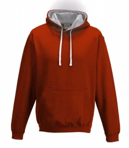 AWDIS Varsity Unisex Contrast Hoodie Sweatshirt Red Size large New Fashion - Picture 1 of 12