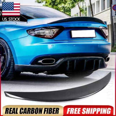 适用于玛莎拉蒂 GranTurismo Coupe 2012-14 正品碳纤维后备箱锅炉翼 — 第 1/4 张图片