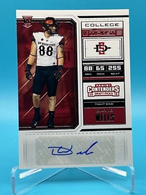 David Wells 2018 Panini Contenders Draft Picks Rookie Auto #207 Autograph - Image 1 of 2