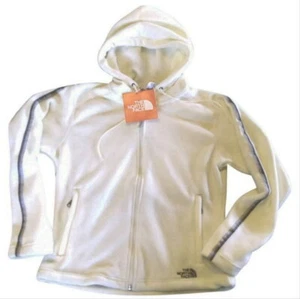 The North Face TKA Fleece Jacket Small 2 4 White Hooded Full Zip Women Vintage - Picture 1 of 7