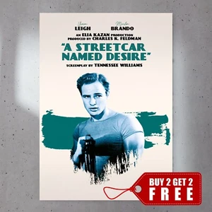 A Streetcar Named Desire (1951) A4 Movie Poster Premium Gloss 230gsm Paper 001 - Picture 1 of 2