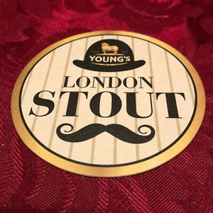 BREWERIANA - YOUNGS - LONDON STOUT - CREAMY & CRAFTED - BEER MAT - TRAY 12 - Picture 1 of 2