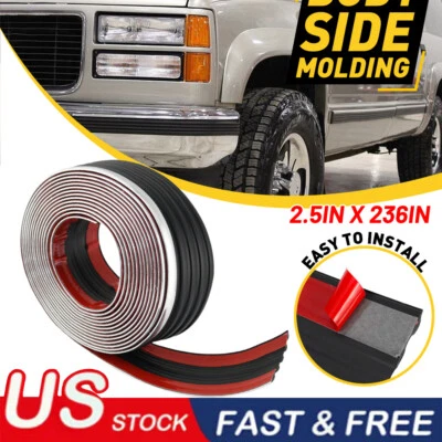 For 88 - 98 Chevy GMC Body Side Molding Chrome Truck Tahoe Yukon Blazer Suburban - Image 1 of 4