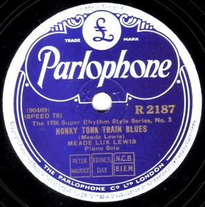 MEADE LUX LEWIS 78 HONKY TONK TRAIN BLUES/JESS STACY -BARRELHOUSE PARL R2187 E - Imagen 1 de 1