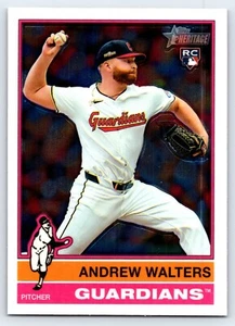 2025 Topps Heritage Chrome 484 Andrew Walters, Cleveland Guardians RC SP - Picture 1 of 2