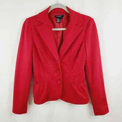 Blazer Sandro Sport Rojo Pequeño Botón Delantero Manga Larga Cuello Ropa de Carrera Jefe Foto 1 de 4