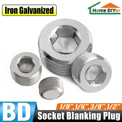 Железная оцинкованная штекерная заглушка с заглушенной головкой внутренняя шестигранная заглушка - Изображение 1 из 4
