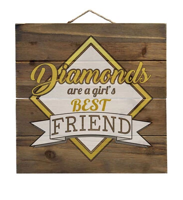 Diamonds Are a Girl's Best Friend - Decorative WOOD Wall Art - Imagem 1 de 4