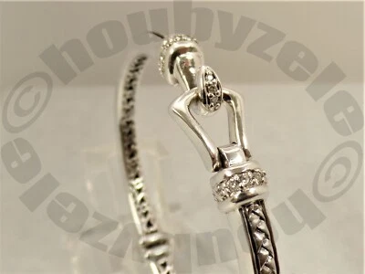 Brazalete con bisagras ecuestres con hebilla de diamante de plata 925 Scott Kay Foto 1 de 4