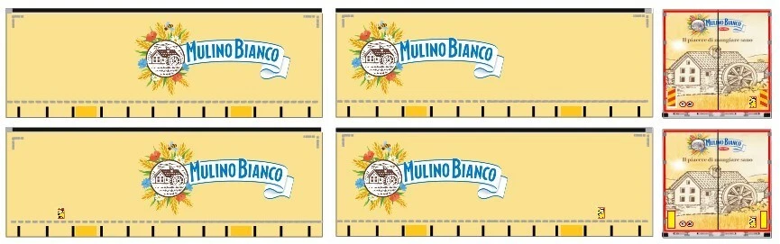 Grafica adesiva "MULINO BIANCO" x motrice e rimorchio 7,45 Herpa 1/87  - Immagine 1 di 1