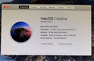 Apple Mac Mini (Late 2012), 2.5 GHz Dual-Core Intel Core i5, 16 GB RAM,500GB SSD - Afbeelding 1 van 7