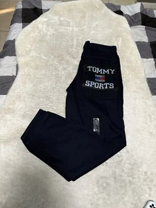 New Tommy Hilfiger Sports Mens Dark Blue Carpenter Y2K Jeans Size 32x33 Pants - Picture 1 of 8