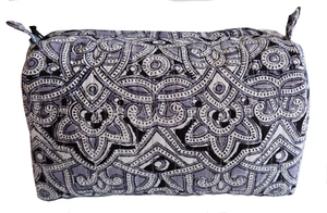 Hand Block Printed Toiletries Bag - Rabari Grey - Various Sizes - Picture 1 of 2