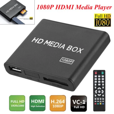 1080P HD  TV Media Player Center BOX USB AV MKV AVI MOV MP4 PAL NTSC YPbPr - Image 1 of 4