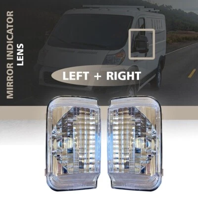 Ram Promaster Side Mirror White Indicator Lens Right Left Pair 2019 2022 - Imagem 1 de 4