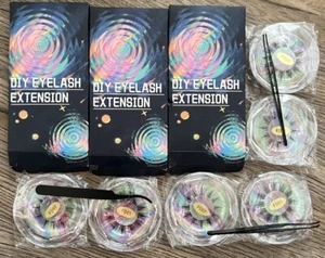 DIY Eyelash Extension Cluster Lashes FD 01 & FD O7 Lot Of 3 Packs Open Pks - Picture 1 of 3