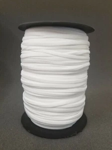 3/16 ZOLL WEISS, PLÜSCH WEICH AN DEN OHREN, STRICK ELASTISCH, 200 YARDS, KOSTENLOSER VERSAND USA - Bild 1 von 2