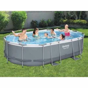 Set Piscina Ovale Power Steel 488x305x107 cm Bestway - Foto 1 di 10