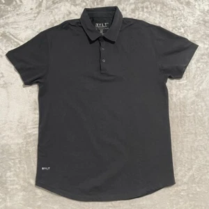 Bylt Shirt Mens XL Black Drop Cut Short Sleeve Polo Athleisure Gym Peformance - Picture 1 of 8