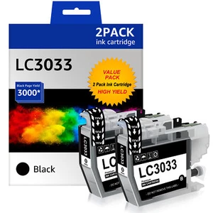 2Pack LC3033 Black Ink compatible for Brother LC3033 XXL MFC-J995DW MFC-J805DW - Picture 1 of 5