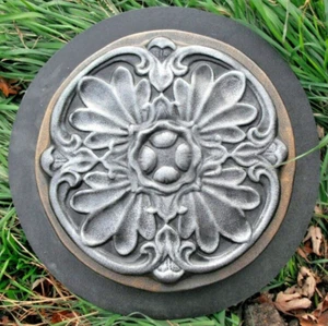 Victorian concrete stepping stone plastic mold 12"x2" thick walkway paver mould - Picture 1 of 5