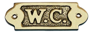 Letrero de puerta W.C. Montaje de puerta de latón Sea4You - Imagen 1 de 1