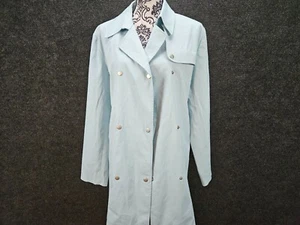 Weatherproof Women's Blue Snap Closure Trench Coat Size Medium - Picture 1 of 5